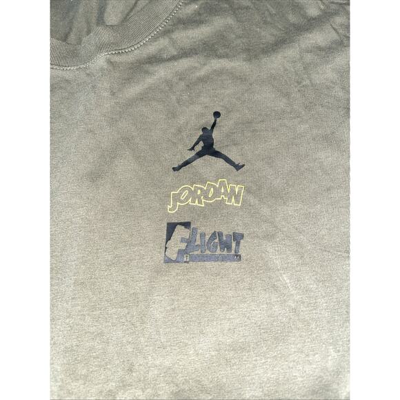 Air Jordan Flight Team T-Shirt Mens XL Green Long Sleeve Jumpman Cotton - Picture 2 of 6